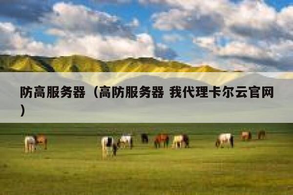 防高服务器（高防服务器 我代理卡尔云官网）