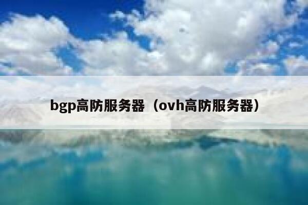 bgp高防服务器（ovh高防服务器）
