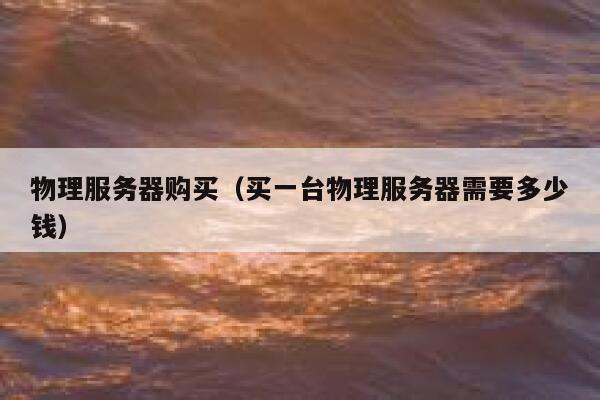 物理服务器购买（买一台物理服务器需要多少钱）
